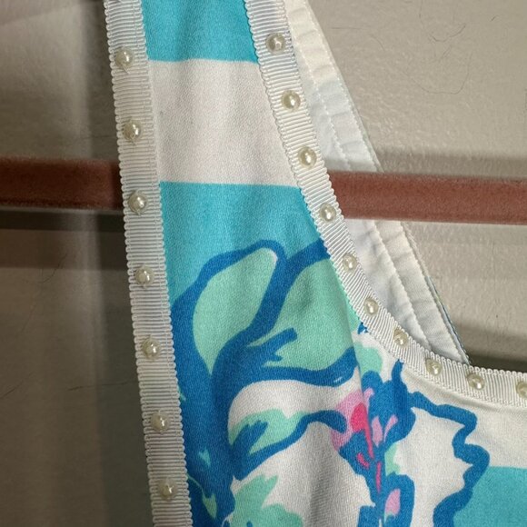 Lilly Pulitzer Sandrine Dress Tossing the Line Striped Floral Size 8 preppy - Picture 2 of 9